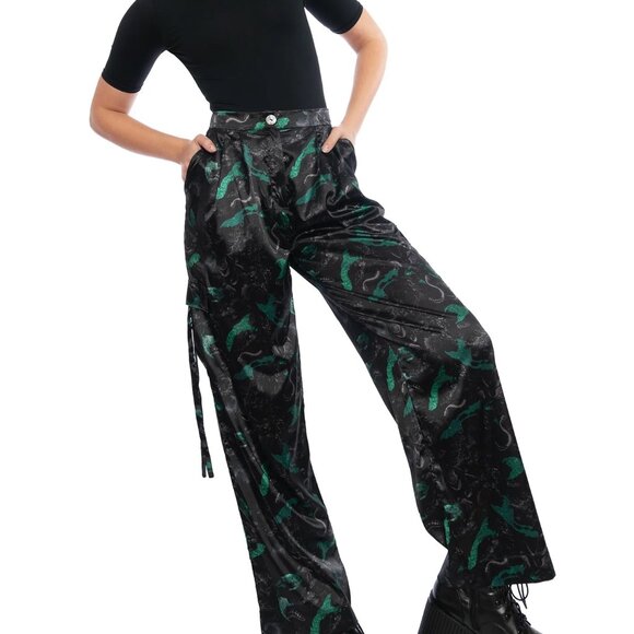 BlackMilk Abyss Wide Leg Satin Cargo Pants high waist 8 Aus / XS 4 US - Picture 5 of 14
